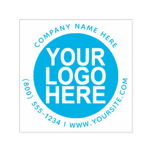 Round Custom Your Company Logo with Custom Text Self-inking Stamp