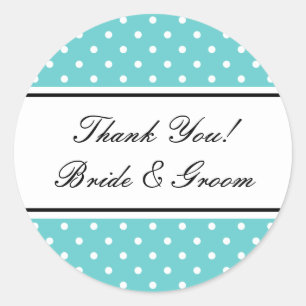 Round cute thank you stickers for wedding favours