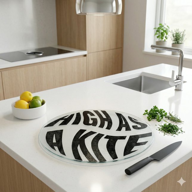 Round Cutting Board High As A Kite Retro Bold (Creator Uploaded)