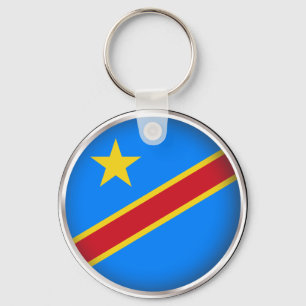 Round Democratic Republic of Congo Key Ring