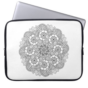 Round Design Doodle Laptop Sleeve