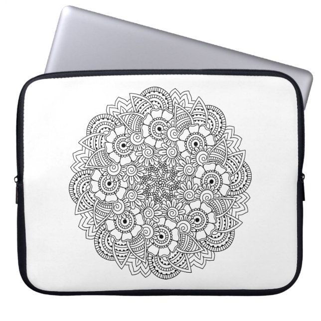 Round Design Doodle Laptop Sleeve (Front)
