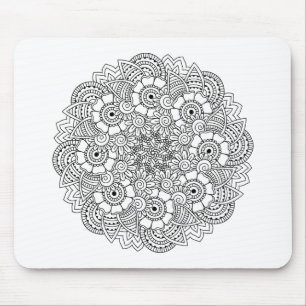 Round Design Doodle Mouse Mat