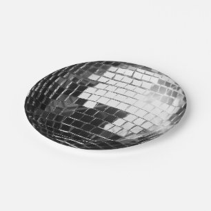 Round Disco Ball Stickers Paper Plate