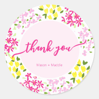 Round Ditsy Floral Favour Sticker