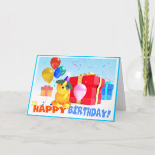 Round Dog Birthday Card