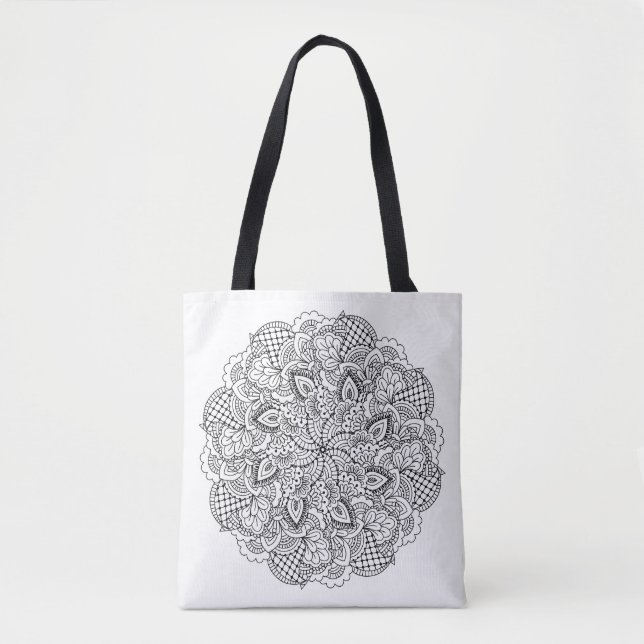 Round Doodle 2 Tote Bag (Front)