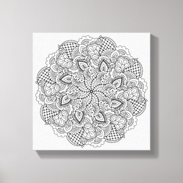 Round Doodle 6 Canvas Print (Front)