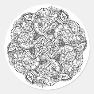 Round Doodle Design Classic Round Sticker