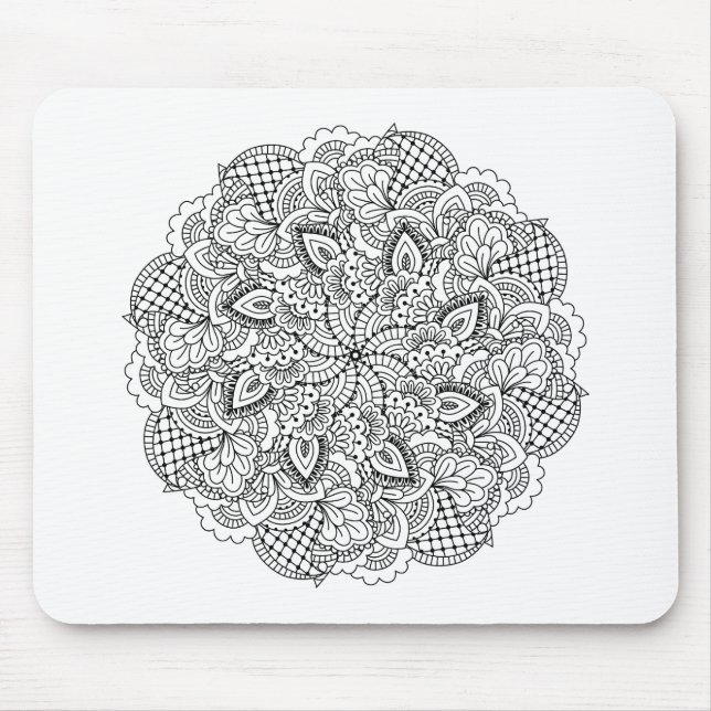 Round Doodle Mouse Mat (Front)