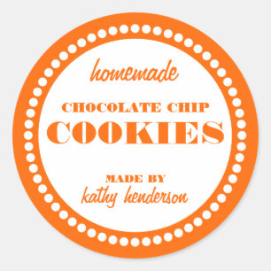 Round Dot Chocolate Chip Cookie Label Template