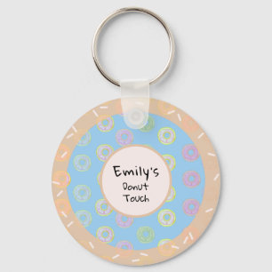 Round Doughnut Touch Blue Key Ring