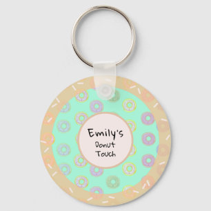 Round Doughnut Touch Mint Green Keychain