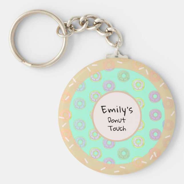 Round Doughnut Touch Mint Green Keychain (Front)