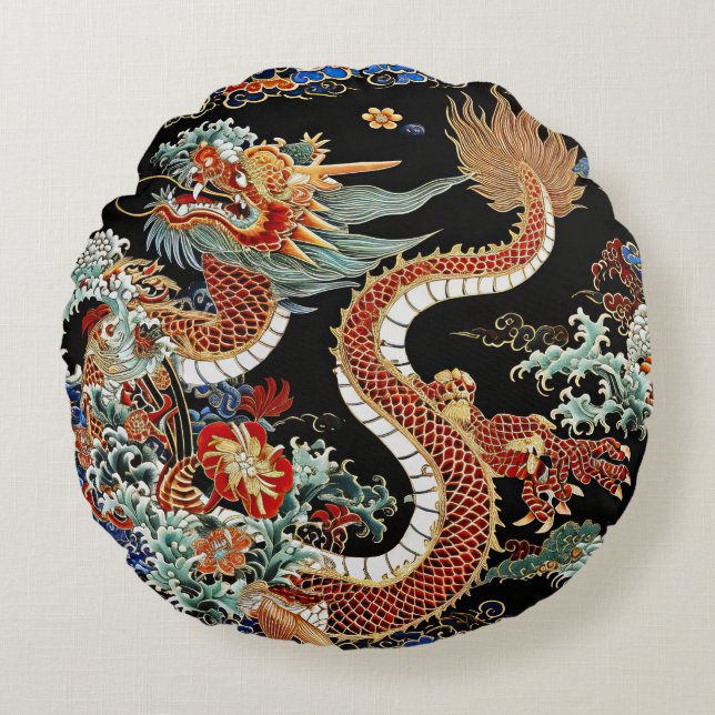 Round Dragon Pillow (Front)