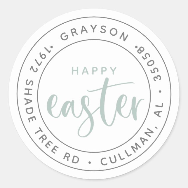 Round Easter | Return Address Label/Seal  Classic Round Sticker (Front)