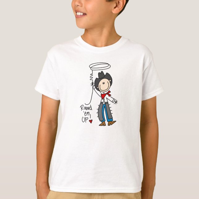 Round 'Em Up! Cowboy Stick Figure Shirt (Front)