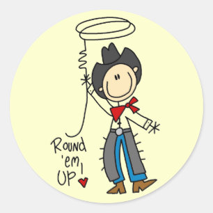 Round Em Up Cowboy Tshirts and Gifts Classic Round Sticker