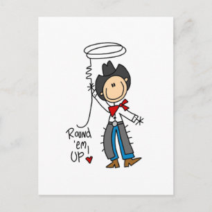 Round Em Up Cowboy Tshirts and Gifts Postcard