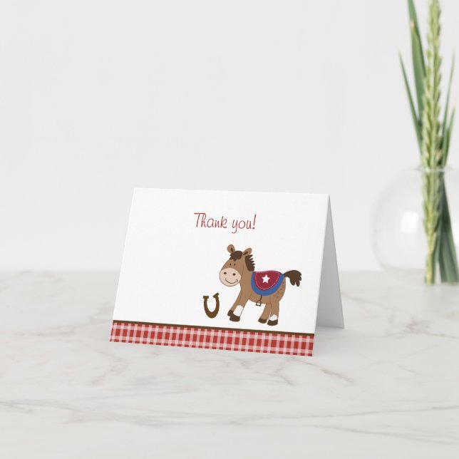 Round 'Em Up Horse Western Folded Thank you notes (Front)