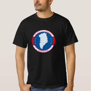 Round Emblem Greenland Map Kalaallit Nunaat T-Shirt