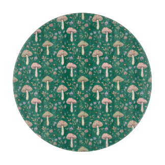 Round Emerald Green Fungi Jewel Tone Circle Cheese Cutting Board