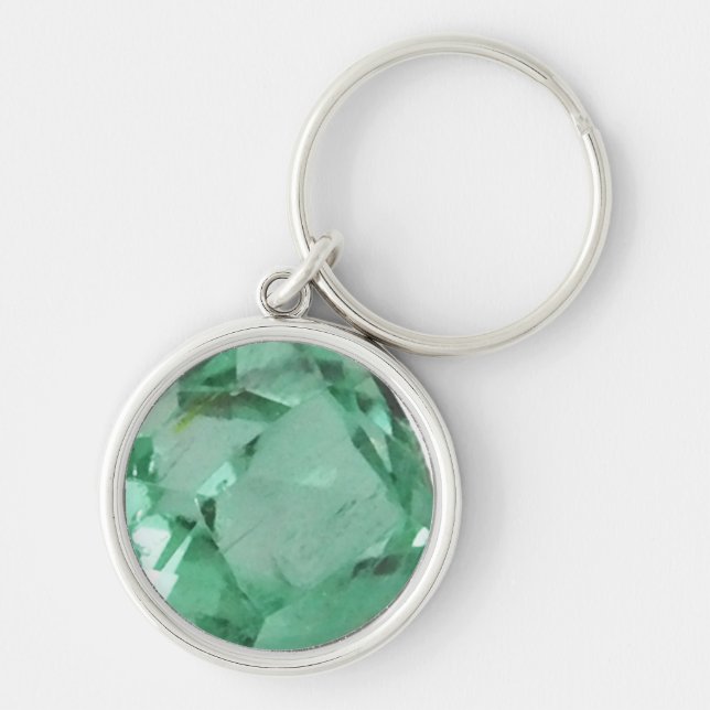 Round Emerald Keychain (Front)