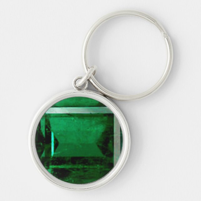 Round Emerald Keychain (Front)