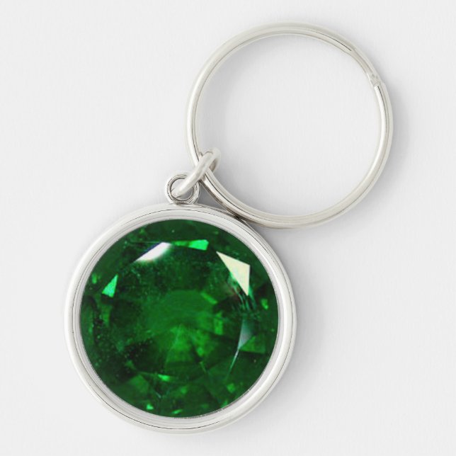 Round Emerald Keychain (Front)