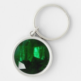 Round Emerald Keychain