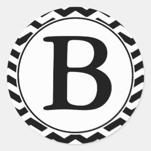 Round Envelope Seal with Monogram - Black & White