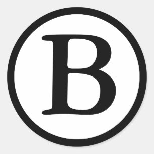 Round Envelope Seals with Monogram - Black