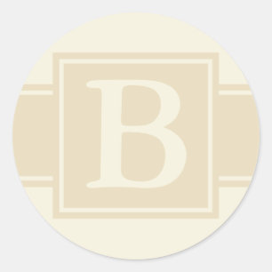 Round Envelope Seals with Monogram - Ecru & Cream