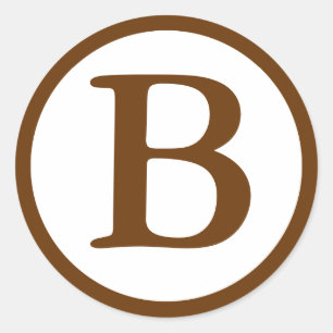 Round Envelope Seals with Monogram - Medium Brown