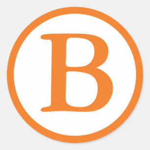 Round Envelope Seals with Monogram - Medium Orange