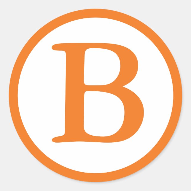 Round Envelope Seals with Monogram - Medium Orange (Front)