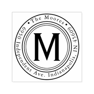 Round Family Name Return Address Self-Inking Stamp