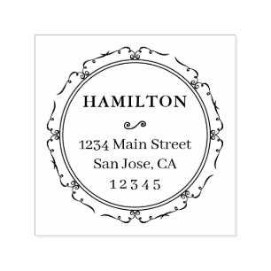 Round Fancy Create Your Own Return Address Self-inking Stamp