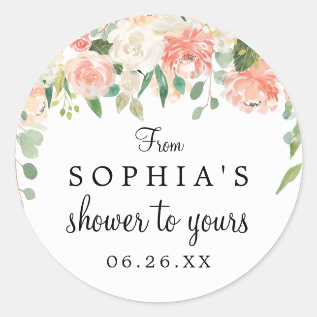 Round Favour Sticker - Pretty Peach (Front)