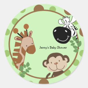 Round Favour Stickers - Jungle Adventure Animals
