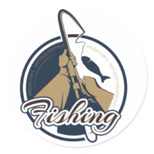 Round Fishing Label - Fishing Sticker