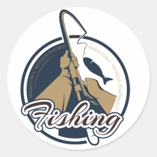 Round Fishing Label - Fishing Sticker