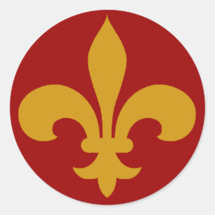 Round Fleur de Lis Stickers GOLD