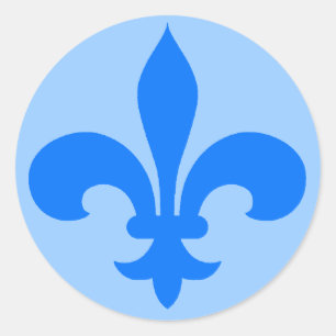 Round Fleur de Lis Stickers in Blue