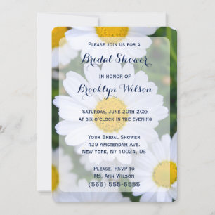 Round Floral Bridal Shower Invitations With Daisy