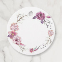 Round floral favour tag