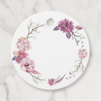 Round floral favour tag