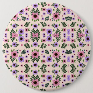 Round floral mouse pad featuring a symmetrical 6 cm round badge