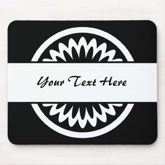 Round Flower - Black Mouse Mat (Front)