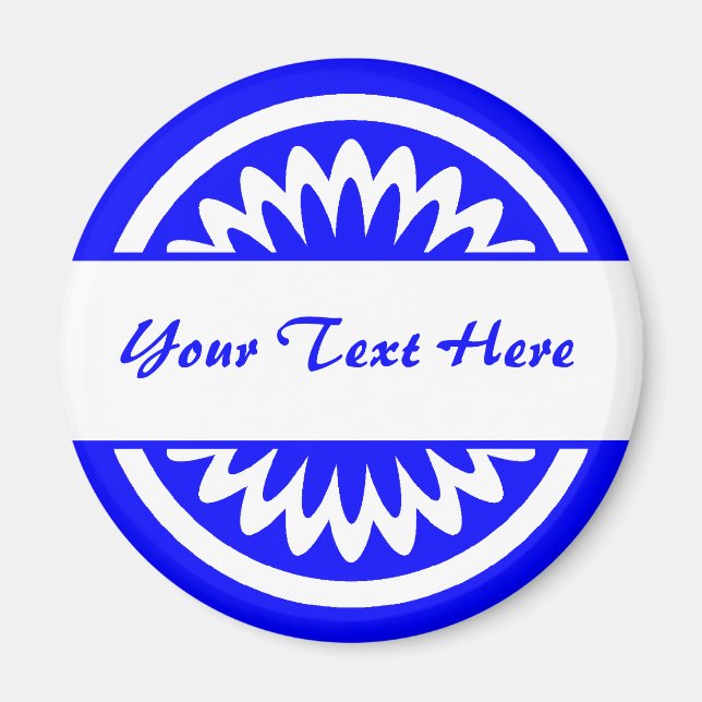 Round Flower - Blue Magnet (Front)